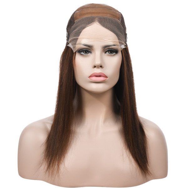 18inch #N4 French Drown Silk Top wig